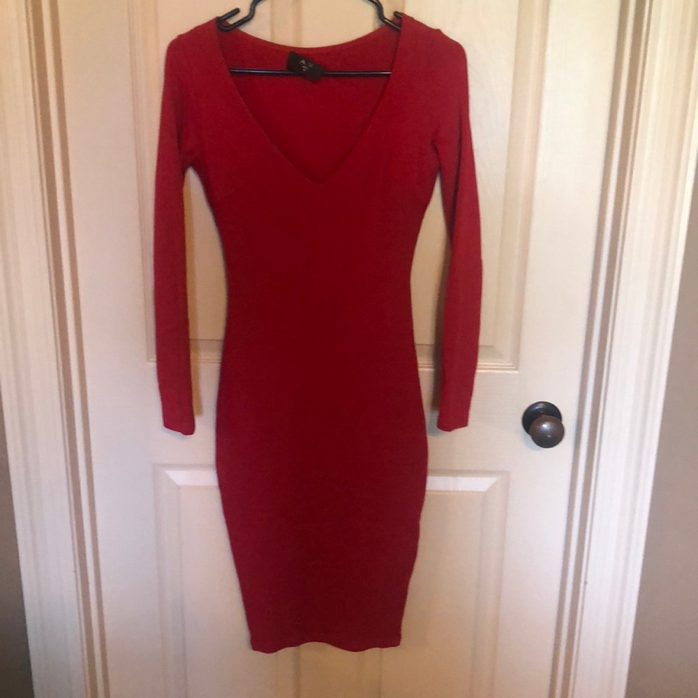 Armani Exchange long sleeve bodycon dress